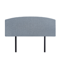 Linen Fabric Double Bed Curved Headboard Bedhead - Berlin Blue