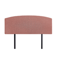 Linen Fabric Queen Bed Curved Headboard Bedhead - Pearl Copper Brown