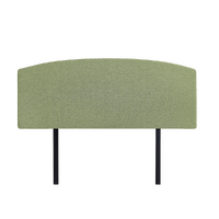 Linen Fabric Queen Bed Curved Headboard Bedhead - Olive Green
