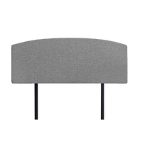 Linen Fabric Queen Bed Curved Headboard Bedhead - Night Ash
