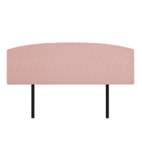 Linen Fabric King Bed Curved Headboard Bedhead - Pale Pink