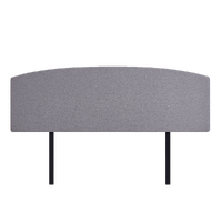 Linen Fabric King Bed Curved Headboard Bedhead - Slate Ash