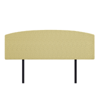 Linen Fabric King Bed Curved Headboard Bedhead - Sulfur Yellow