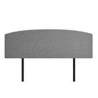 Linen Fabric King Bed Curved Headboard Bedhead - Night Ash