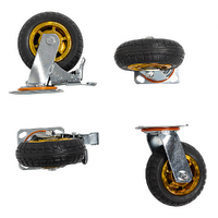 Castor Wheels 4 x 6&quot; 150mm Swivel Silent Caster 2 Brakes 800KG