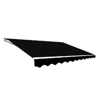 Outdoor Folding Arm Awning Retractable Sunshade Canopy Black 3.0m x 2.5m