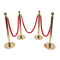 4 x Queue Barriers + 3 Ropes Exhibition Crowd Control Bollards