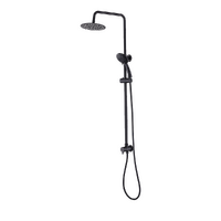 WELS 8&quot; Rain Shower Head Set Rounded Dual Heads Faucet High Pressure Hand Held