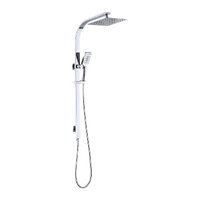 WELS 10&quot; Rain Shower Head Set Square Dual Heads High Pressure with Handheld in Chrome