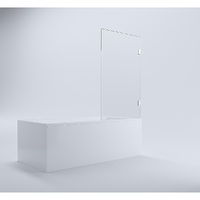 70cm Frameless Swing Bath Panel with Brushed Gold Hardware