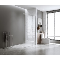 100x200cm Single Shower Glass Screen with Gunmetal Wall &amp; Floor Channel