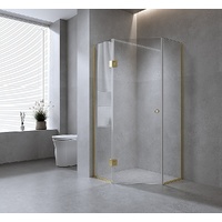 90cm Frameless Diamond Shower Screen with Chrome Channels and SS Hinges &amp; Round Handle