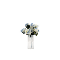 Faux Rose Bouquet Stem blue