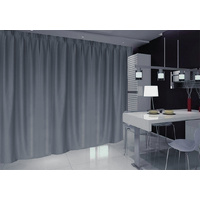 Blockout Curtain 270x230cm PINCH PLEAT + Hooks High Level Fabric Grey Blue