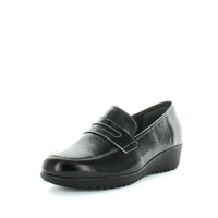 KIARFLEX Women&#39;s KANCY Loafers / Slip ons Black Patent Shoe 41EU