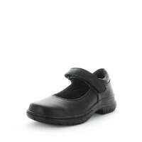 WILDE SCHOOL Girl&#39;s JANI2 School Black Smooth Shoe 1US