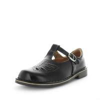 WILDE SCHOOL Girl&#39;s JARRA School Black Off Shine Shoe 8US