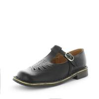 WILDE SCHOOL Girl&#39;s JENNYVELJnr School Black Smooth Shoe 1US