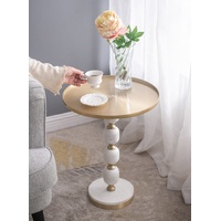 JESICCA MARBLE AND ALUMINUIM HAND MADE SIDE TABLE