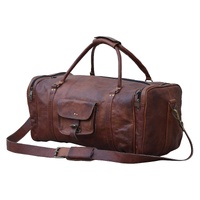 OVERNIGHT LEATHER DUFFLE BAG