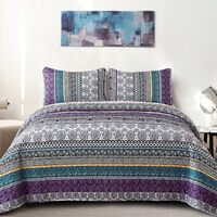 Aesthetic Quilted Bedspread and Pillowcases Set: Unify Your Bedroom&#39;s Look - Queen size