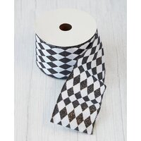 Ribbon Roll Black/White 6.35cm