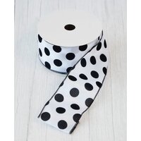 Ribbon Roll Spot White/Black 9M