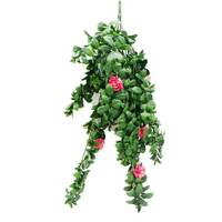 Hanging Pink Rose Stem UV 85cm