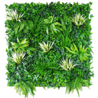 White Grassy Greenery Vertical Garden / Green Wall UV Resistant 100cm x 100cm