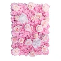 Artificial Flower Wall Backdrop Panel 40cm X 60cm Mixed White &amp; Cream &amp; Pink Flowers