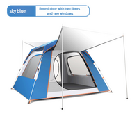 Sky blue Four-sided tent with Sunshade Awning -  Large size (240x240x155cm), High-Strength UV Protection and Multi-Coating Waterproof for outdoor excu