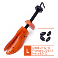1 PCS  Brown Adjustable Wooden Shoe Stretcher for Men &amp; Women, Large Size (EUR 42-46)