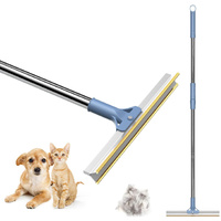 Pet Hair Remover Floor Squeegee with Extendable Handle ,Effective Fur and Hair Sweeper for Hard Floors
