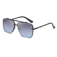 Grey  Blue Sunglasses,Fashionable Men&#39;s Metal, UV400 Gradient Lenses for Timeless Style