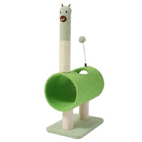 Interactive Cat Tunnel &amp; Scratching Post with Spring Toy - Cozy Playtime for Kittens green 35*23*71cm