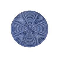 Round Woven Placemats -Colorful Braided Table Mats for Dining &amp; Home Decor 30cm 10pcs Blue