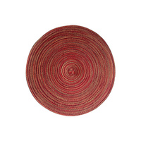 Round Woven Placemats -Colorful Braided Table Mats for Dining &amp; Home Decor 30cm 10pcs Red