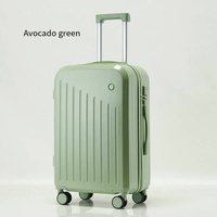Smart Carry-On Luggage with Cup Holder &amp; USB Charging Port - Avocado green Color Spinner Suitcase for Travel Convenience  24 inch