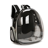 Black Pet Carrier Backpack with Transparent Window 33*18*42cm