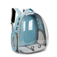 Light Blue Pet Carrier Backpack with Transparent Window 33*18*42cm