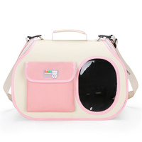 Pink Colors Pet Carrier Backpack, Breathable Cat Carrier Backpack with Transparent Window, Airline Approved Dog Backpack Carrier for Small Dogs and Ca