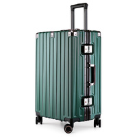 Aluminum Alloy Hard-Shell Suitcase with TSA Lock -20&quot; Spinner Luggage in Green