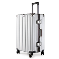 Aluminum Alloy Hard-Shell Suitcase with TSA Lock -20&quot; Spinner Luggage in Silver
