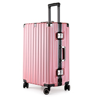 Aluminum Alloy Hard-Shell Suitcase with TSA Lock -20&quot; Spinner Luggage in Pink