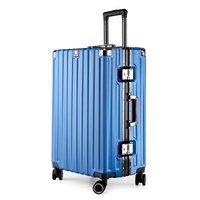 Aluminum Alloy Hard-Shell Suitcase with TSA Lock -20&quot; Spinner Luggage in Blue