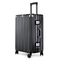 Aluminum Alloy Hard-Shell Suitcase with TSA Lock -22&quot; Spinner Luggage in Black