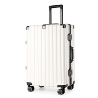 Aluminum Alloy Hard-Shell Suitcase with TSA Lock -22&quot; Spinner Luggage in White
