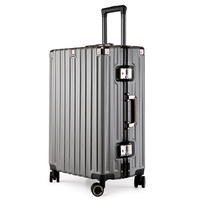 Aluminum Alloy Hard-Shell Suitcase with TSA Lock -22&quot; Spinner Luggage in Grey