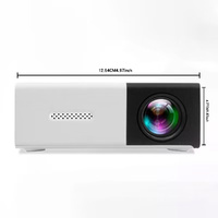 Mini Home Portable Cinema Projector - LED Compact Entertainment Projector for Movies &amp; Gaming (White+black)