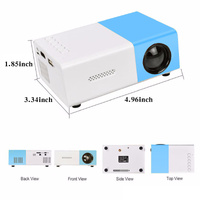 Mini Home Portable Cinema Projector - LED Compact Entertainment Projector for Movies &amp; Gaming (White+blue)